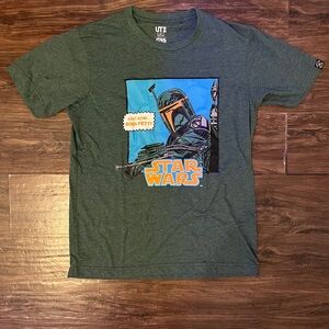 Uniqlo UT Rare Star Wars Green Graphic T-Shirt Boba Fett